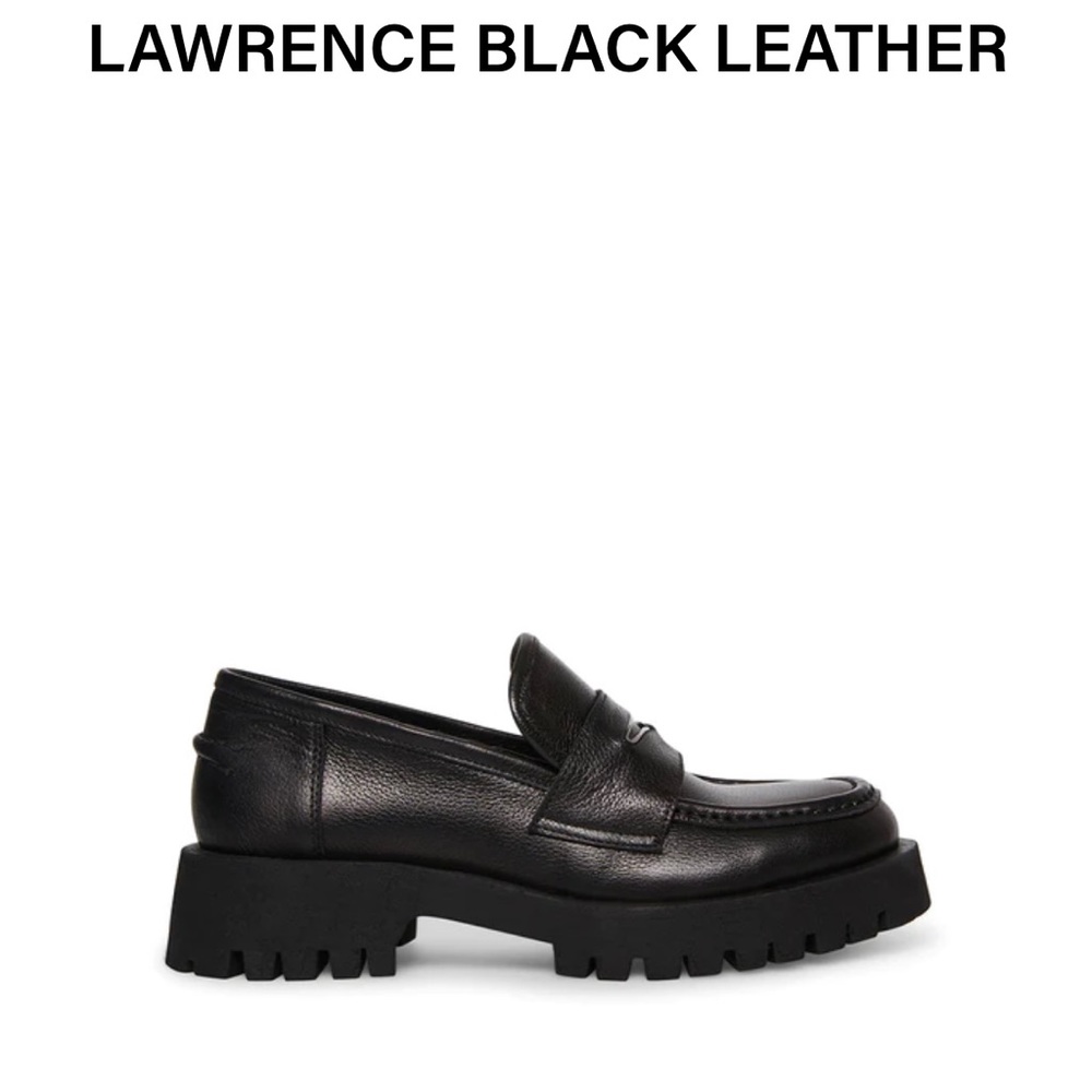 Steve Madden Lawrence Black Leather Loafers Size 8